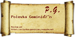 Polevka Geminián névjegykártya
